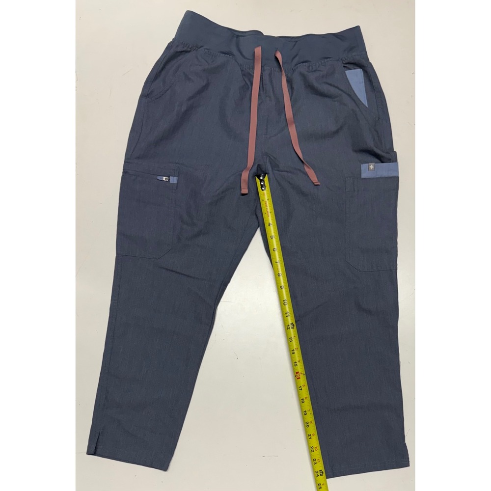 FIGS Yola Scrub Pants Womens Large Petite Gray Blue Cargoβ Jogger